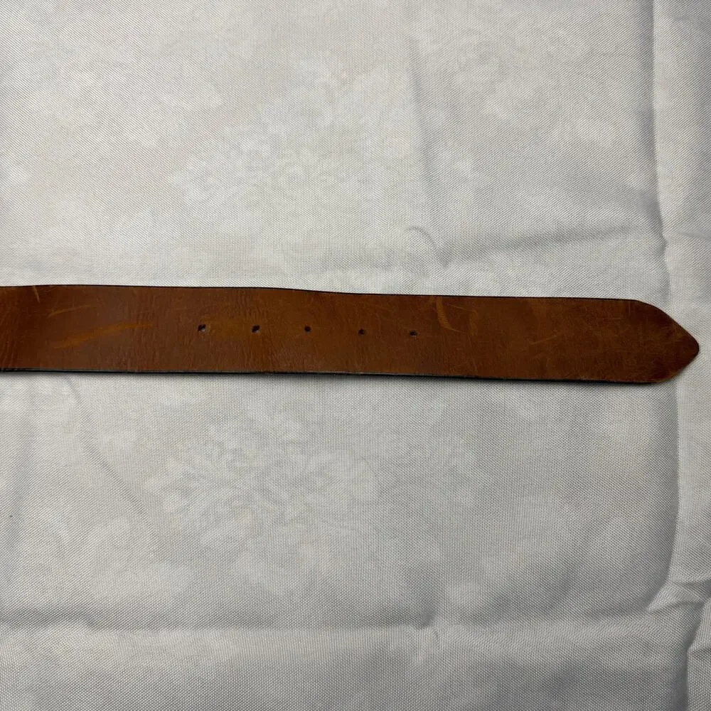 VTG‎ The Highwayman Brazilian Agate Buckle Steerhide Leather Belt XXL Western